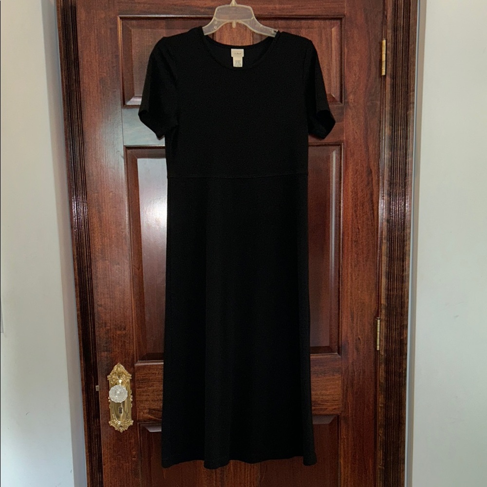 L.L. Bean Classic Black Midi Dress
